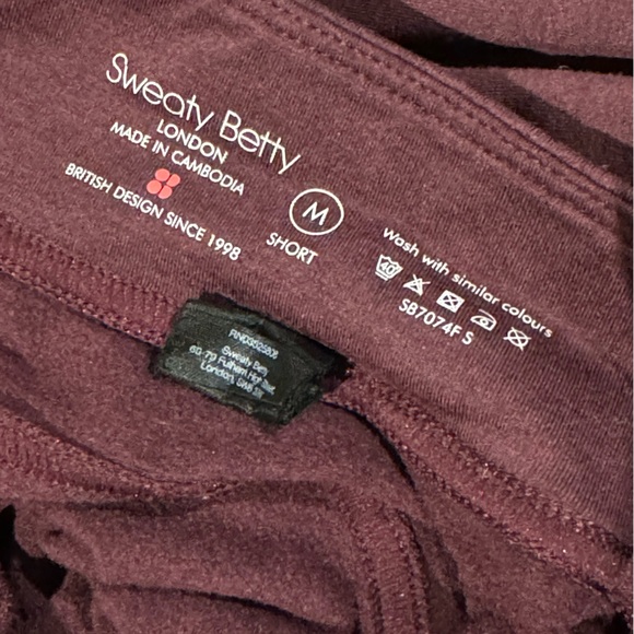 Sweaty Betty Fleece-Lined Crop/Short Jogger - Burgendy, M - Picture 4 of 5